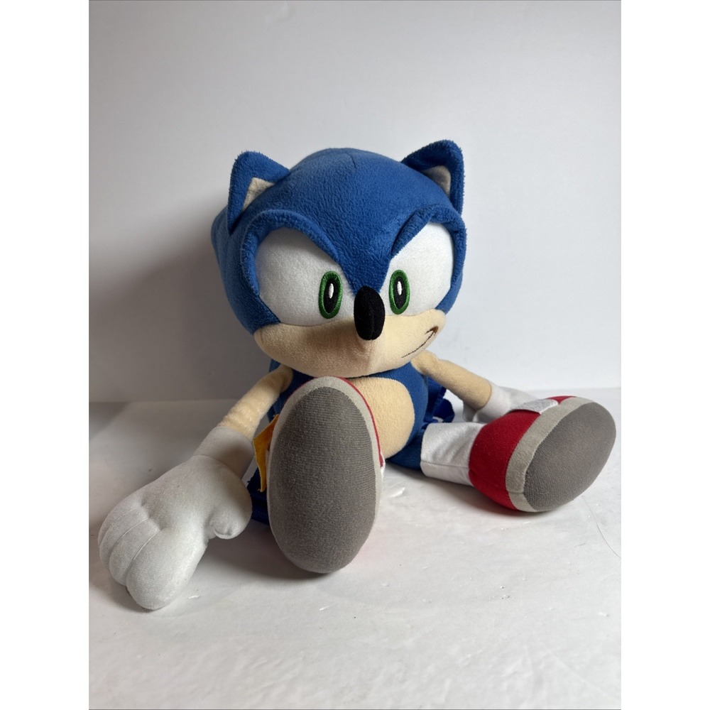 Sonic the Hedgehog Plush Backpack/Small Bag 18"blue Used‎